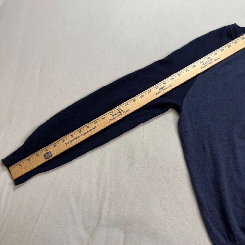 J Crew Cotton Cashmere Raglan Crewneck Sweater Mens‎ Size L Blue